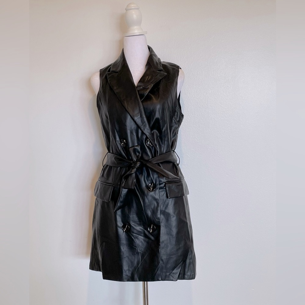 Zara Faux Leather Mini Dress